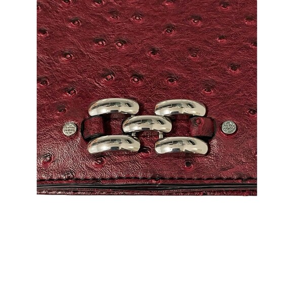 Red Vegan Leather Purse W / Leopard Interior Print Dana Buchman NWOT - Picture 5 of 11